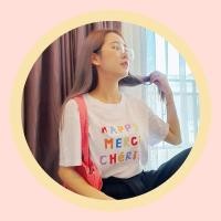ราคา Live332 เสื้อขาว แฮปปี้ S XXL อก 32 50 สไตล์เกาหลี Dream Big Tshirt โอเวอร์ไซน์ สาวอวบใส่ได้ สีขาว คอกลม เเฟชั่น (3845769532)