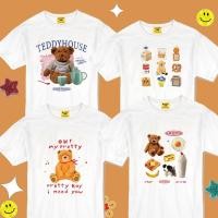 ราคา ลด60 ใส่โค้ด JMTLXWP เสื้อยืดCollection Teddy อก 32 50 สไตล์เกาหลี เเฟชั่นน่ารัก สีขาว คอกลม สาวอวบใส่ได้ ลายหมี (18531993919)