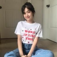 ราคา Live294 เสื้อขาว Wole up S XXL อก 32 50 สไตล์เกาหลี Dream Big Tshirt โอเวอร์ไซน์ สาวอวบใส่ได้ สีขาว คอกลม เเฟชั่น (5258144109)
