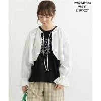 ราคา japanese styled crop top cotton lace เสื้อคลุมตัวสั้นผ้าคอตตอนผสมลูกไม้งานญี่ปุ่น (16794673902)