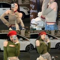 ราคา พร้อมส่ง Jamelo tops เสื้อคอเต่าแขนยาวเปิดไหล่ 38341 (22810642558)