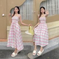 ราคา พร้อมส่ง Matsuri dress เดรสสายเดี่ยวผ้าพิมพ์ลายสก็อตสวย IN38516 (20589623936)