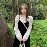 ราคา พร้อมส่ง Mila dress เดรสตัวยาวแขนยาวแต่งแขนสีขาว IN38635 (25864547303)