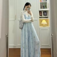 ราคา พร้อมส่ง Eliana dress เดรสสายเดี่ยวตัวยาวลายสก็อต IN38715 (25233403327)
