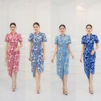 ราคา เดรสผ้าคอตต้อน พิมลายปาเต๊ะ คอจีน ผ่าหน้าชายกระโปรงเฉลียง งานอัดกาวทั้งชุด n617 (18787560262)