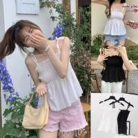 ราคา สายเดี่ยวไปทะเล สายผูกโบว์ เสื้อสายเดี่ยวสีพื้นน่ารัก เอวลอย ใส่สวยดูผอม เสื้อสายเดี่ยว สายเดี่ยว DD913 (25418484223)