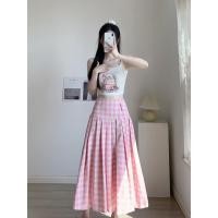 ราคา กระโปรงพลีท เอวสูง ทรงเอ เข้ารูป ลายสก๊อต สีชมพู แฟชั่นฤดูร้อน (24722343258)