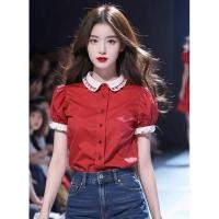 ราคา เสื้อเก๋ๆรับซัมเมอร์ สไตล์ซัมเมอร์ใหม่ เสื้อตัวเล็กสวยๆที่กำลังฮิตในปีนี้ เสื้อเชิ้ตคอปก POLO สีแดง (25931930295)