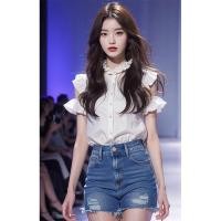 ราคา เสื้อเก๋ๆรับซัมเมอร์เสื้อเข้าชุดเกลือเสื้อปาดไหล่แขนบินเล็กสีขาวสวยลดอายุยอดนิยมของปีนี้ (25632088978)