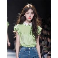 ราคา New Mint Mambo style เสื้อเชิ้ตโปโลสีเขียวคอปกเล็กเก๋ไก๋สำหรับผู้หญิงช่วงฤดูร้อน (26102883510)