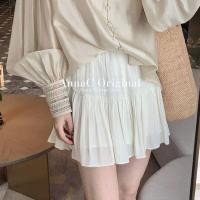 ราคา กระโปรงสั้น เอวยางยืด ทรงเอ แต่งจับจีบ สีขาว แฟชั่นฤดูร้อน และฤดูใบไม้ร่วง สําหรับผู้หญิง (25371755963)