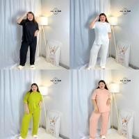 ราคา ชุดเซ็ตสาวอวบ Set 2 ชิ้น เสื้อแขนสั้น กางเกงขายาว อก 60 น้ำหนัก 100 ใส่ได้ TZ9998 (25557594618)