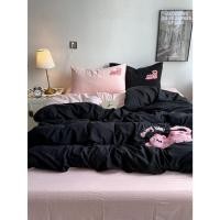 ราคา PREORDER ชุดผ้าปูที่นอน ลายการ์ตูนดำชมพู ผ้าคอตตอน100 มีขนาด 3 5 6 ฟุต (29403048703)