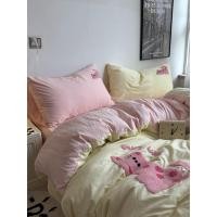 ราคา PREORDER ชุดผ้าปูที่นอน ลายการ์ตูนสีเหลืองชมพู ผ้าคอตตอน100 มีขนาด 3 5 6 ฟุต (28653044248)