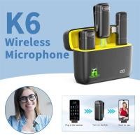 ราคา K6 ไมโครโฟนไร้สายแบบหนีบเสื้อบันทึกวิดีโอสั้นร้องเพลง Mini Lapel Mic สําหรับ iPhone Type c โทรศัพท์ Live Stream (25933791784)
