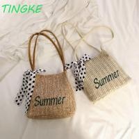 ราคา Tingke กระเป๋าฟางแฮนด์เมดหวายทอกระเป๋าถือถักกระเป๋าสะพายข้างทรงกลม (27556366202)