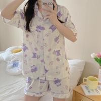 ราคา Kuromi สไตล์ใหม่การ์ตูนเกาหลีรุ่นชุดนอนชุดน่ารักหวานหลวมผ้าไหมนม Loungewear (25682591079)