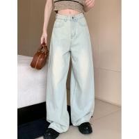 ราคา กางเกงยีนขากว้าง เอวสูง ทรงตรง สีฟ้าอ่อน สไตล์ฮ่องกง แฟชั่นฤดูร้อน สําหรับผู้หญิง CYX (24175951348)