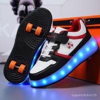 ราคา พร้อมส่ง รองเท้ากีฬา รองเท้าสเก็ต รองเท้าโรลเลอร์สเก็ต สี่ล้อ มีไฟ LED สําหรับเด็ก ผู้ใหญ่ (22761655542)