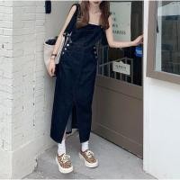 ราคา พร้อมส่ง เดรสเอี๊ยมยีนส์สาวอวบรุ่นยาว (23450814444)
