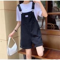 ราคา พร้อมส่ง เอี๊ยมสาวอวบ เอี๊ยมขาสั้นสีดำ (21482970364)