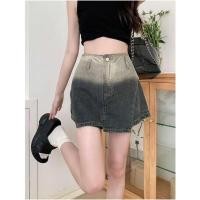 ราคา กระโปรงยีนส์สาวอวบ ทูโทนสเกิร์ต สีดำ (25076282251)
