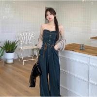 ราคา จั๊มยีนส์สาวอวบ เกาะอกจั๊มยีนส์ขายาว (24726128506)
