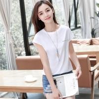 ราคา แขนสั้นทีเสื้อฤดูร้อนสีขาวแขนตุ๊กตาหลวมขนาดใหญ่สีทึบทีเสื้อ 1ฟุน (26655719450)