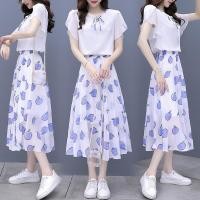 ราคา แขนสั้นชุดกระโปรงผ้าไหมน้ําแข็งslimmerดูเสื้อยืดแขนสั้นชุดกระโปรงvulk (24383701397)