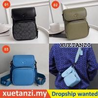 ราคา COACH ch710 ch688 Lee กระเป๋าสะพายไหล่ผู้ชาย กระเป๋าใส่โทรศัพท์มือถือแบบพกพา ความจุขนาดเล็ก เดินทางทุกวัน (22769994763)