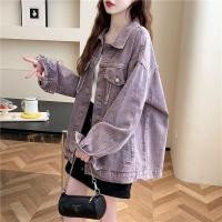 ราคา สินค้าใหม่เสื้อแจ็คเก็ตสุภาพสตรีการออกแบบหลวมความรู้สึกแจ็คเก็ตยีนส์สีม่วงสไตล์ตะวันตกลดอายุทุกการแข่งขันสไตล์ขี้เกียจด้านบน (27354807216)