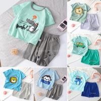 ราคา เสื้อยืดแขนสั้น ผ้าฝ้ายแท้ แบบบาง และกางเกงขาสั้น แฟชั่นฤดูร้อน สไตล์เกาหลี สําหรับเด็กผู้ชาย (22557215085)