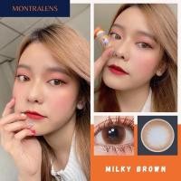 ราคา คอนแทคเลนส์ มินิ Milky Brown Gray Montra ลายฮิต ขายดีมาก กรองแสงกันยูวี (25009562384)