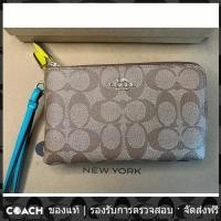 ราคา Coach C3347 Double Corner Zip Wristlet In Colorblock Signature Canvas กระเป๋าสตางค์คล้องมือ