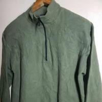 ราคา เสื้อสเวตเตอร์ ฟลีซขนสั้นบางสีเขียวขี้ม้า Uniqlo ไซส์ 40 ยาว 26 นิ้ว D036711 (25830608555)