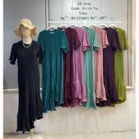 ราคา Maxidress twizpleat ชุดพลีทผ้าทวิส แพทเทิร์นคอกลมชายระบาย เดรสออกงาน สาวอวบ ชุดงานแต่งงานหมั้น แฟชั่นสาวอวบ ชุดงานบุญ (22644586725)