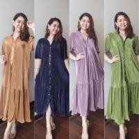 ราคา New collection b277 Fashion pleated dress Hisodressแฟชั่นชุดพลีท แฟชั่นสาวอวบ ชุดใส่ออกงาน ชุดสีสุภาพ ชุดเดรสยาวออกงาน (22273211641)