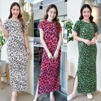 ราคา ชุดพลีท เดรสยาวเนื้อผ้าอัดพลีทพิมพ์ลายสีสดใส code Sg2 MaxzyDress Pleated Dress ชุดพลีทลายเสือ ชุดพลีทยาวลายสวย (11090368092)