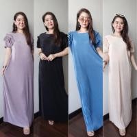 ราคา เดรสยาวผ้าอัดพลีท Maxidress Fashion Pleated Dress ชุดใส่ออกงาน ชุดเดรสFreesize Pluzsizeแฟชั่นสาวอวบ ชุดพลีทยาว (23007693368)