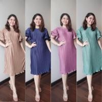 ราคา New Collection แฟชั่นชุดอัดพลีทผ้าทวิส 20 สี สินค้าพร้อมส่ง สีสวยตรงปกแพทเทิร์นเป๊ะไฮโซมากแม่ ยืดFreesize สาวอวบใส่สวย (24914517684)