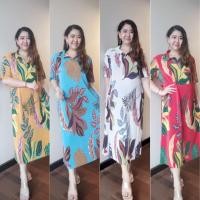 ราคา PoLo Dress P57 ชุดเดรสยาวคอปกผ้าอัดพลีทลายดอกไม้ทรงสวยสีสดใสตรงปก ยืดFreesize สาวอวบใส่สวยคลุมท้องได้ตัดชายได้ไม่เสียทรง (29755842306)