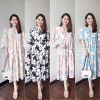 ราคา Maxidress b353 ชุดเดรสยาวลายดอกไม้ แต่งระบายชั้นแฟชั่นสาวอวบสีสวยตรงปก เรียบหรูดูแพงใส่ออกงาน เที่ยวทะเลได้ (25209397134)