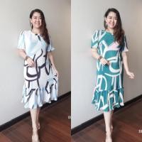 ราคา New Collection b161 Fashion pleated dress แฟชั่นชุดเดรสอัดพลีทพิมพ์ลายสวยตรงปก ใส่ออกงาน สาวอวบใส่สวย คลุมท้องได้ (25079098150)