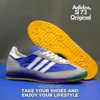 ราคา รองเท้าผ้าใบ Pria Adidas SL72 Vintage สีเทาสีน้ำเงินสีขาว Unisex (25356061972)