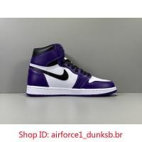 ราคา Nike Air Jordan 1 Retro High Court สีม่วงสีขาว 555088 500 Unisex (25007214948)
