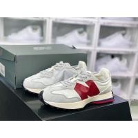 ราคา New Balance 327 สีขาวสีฟ้าสีแดง Mandarin Duck รองเท้าวิ่งลำลองสำหรับผู้ชายผู้หญิงรองเท้าผ้าใบ MS327 (24763820095)