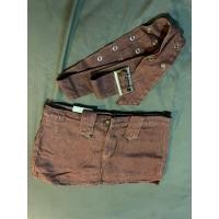 ราคา กระโปรงสั้นผ้ายีนส์สีน้ำตาลซับในเข็มขัดถอดได้กางเกงเอวสูงY2K สภาพใหม่มาก แค่ลอง (26106421910)