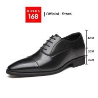 ราคา รองเท้าหนังแท้ ผู้ชาย สูงเพิ่ม 6 cm รุ่น Cap Toe Oxford รองเท้าหนังใส่ทำงาน คัชชูผู้ชายหนังแท้ Size 38 44 (24762917520)