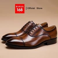 ราคา Size 38 47 รองเท้าหนังแท้ ผู้ชาย เย็บพื้นทุกคู่ รุ่น Cap toe Oxford คัทชูหนังแท้ผู้ชาย รองเท้าหนังทำงาน (23288242090)