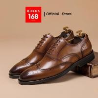 ราคา รองเท้าหนังแท้ ผู้ชาย ลายฉลุ รุ่น Brogue Oxford รองเท้าหนังแท้ลายฉลุ Size 38 44 (25953379261)